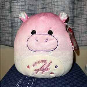 Squishmallows NWT Valentines Day Gift 2023 H Hugh Hippo 8” Pink Hearts